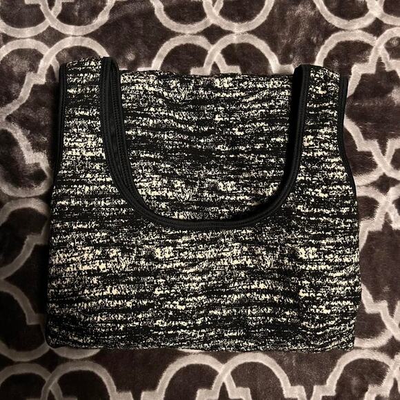 Banana Republic Sheath Dress Women's 4P Petite Stretch Midi Black & Cream Sporty - Picture 10 of 10